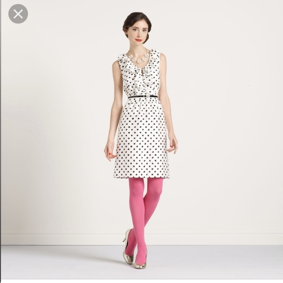 Kate Spade Silk Natalia Polka Dot Dress sleeveless Ruffled‎ collar 4 - Picture 1 of 12